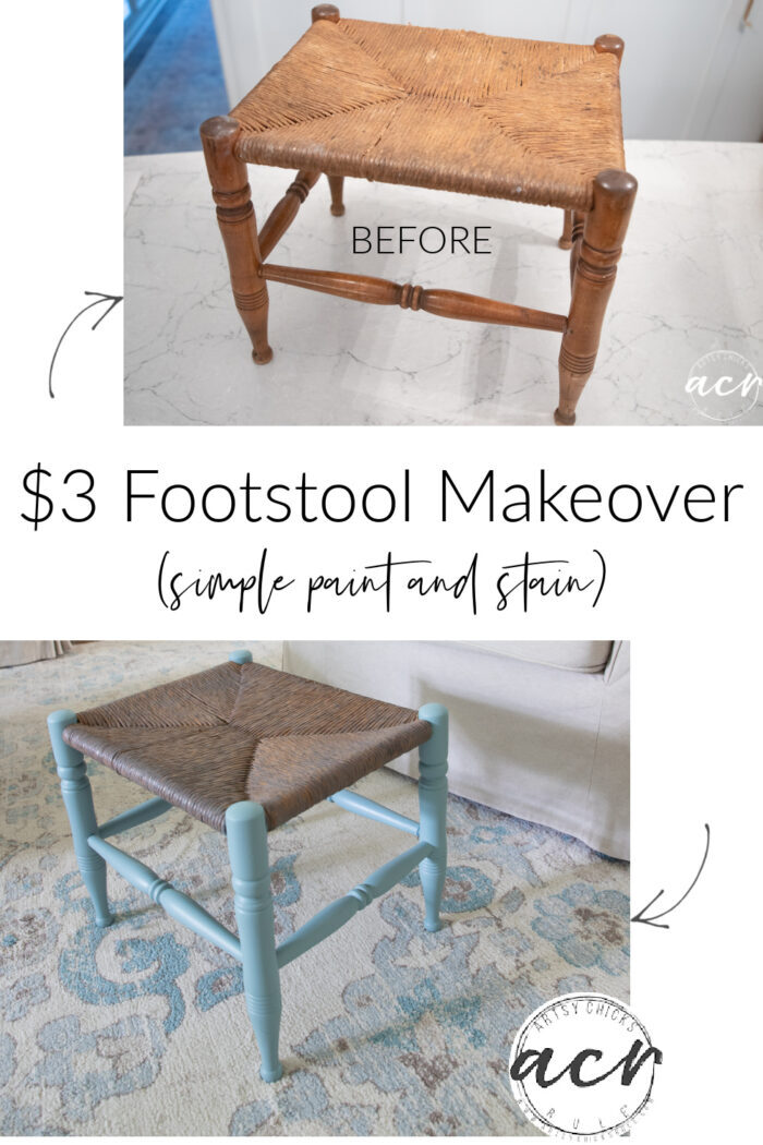 Small Footstool Makeover For Camper - My Repurposed Life®