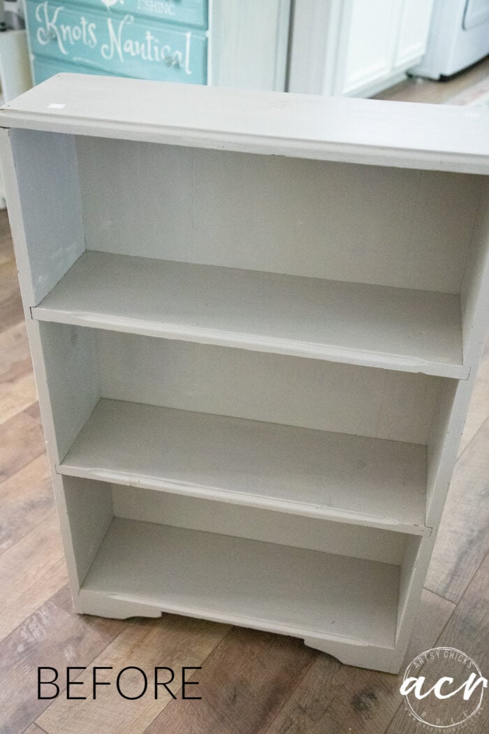 beige colored small bookcase