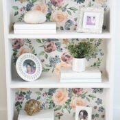 Floral Furniture Transfer Bookcase Makeover