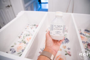 Floral Furniture Transfer Bookcase Makeover - Artsy Chicks Rule®