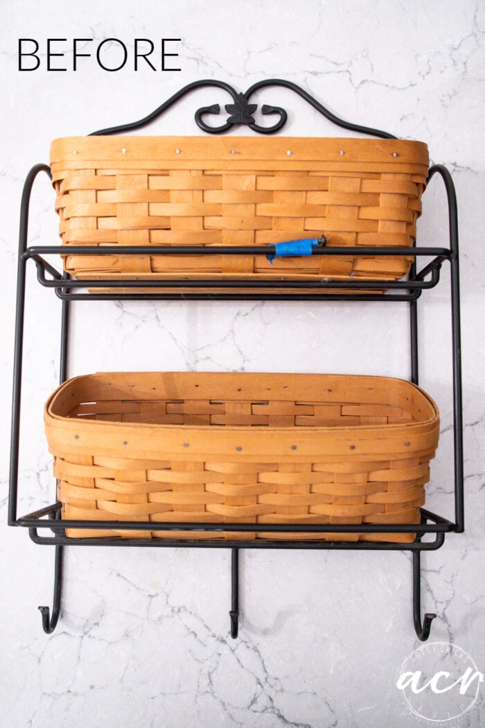 Longaberger Basket Makeover (wall storage)