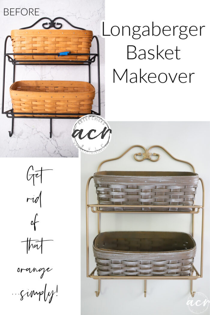 Have old Longaberger baskets that no longer fit your decor? Change them up and relove them all over again! artsychicksrule.com #basketmakeover