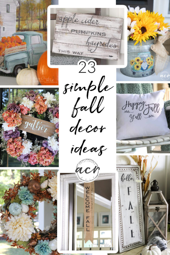 23 simple DIY fall decor ideas for your home! Get your fall (and your crafty) on with these easy and fun ideas. #diyfalldieas artsychicksrule.com