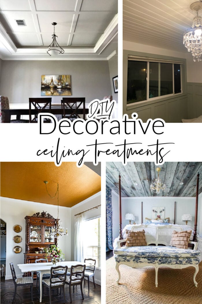 Decorative ceiling treatments to cover popcorn ceilings...ideas and inspiration!! artsychicksrule.com