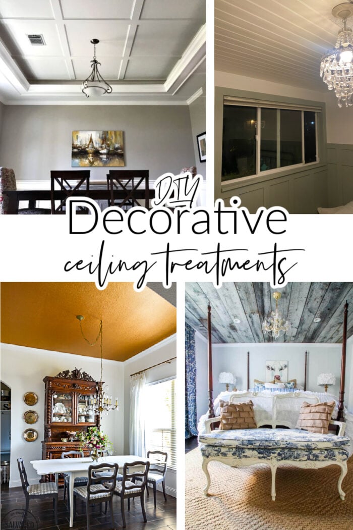 Decorative ceiling treatments to cover popcorn ceilings...ideas and inspiration!! artsychicksrule.com