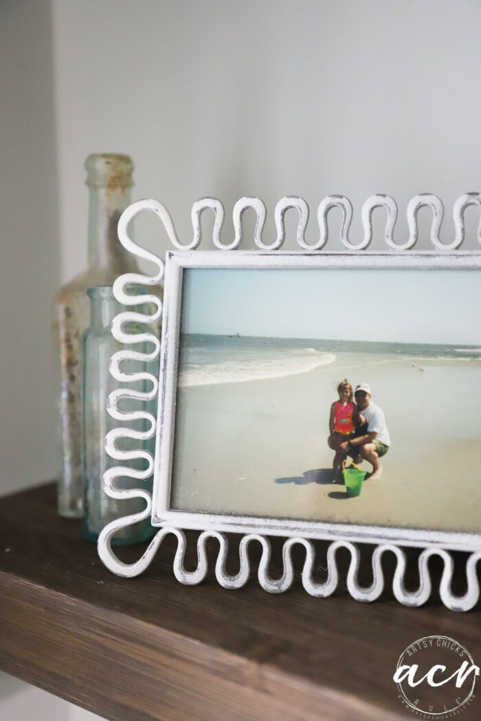 up close of photo with little girl and man on a beach