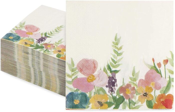 colorful floral napkins