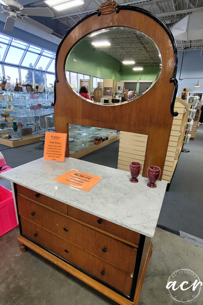 buffet antique with marble top