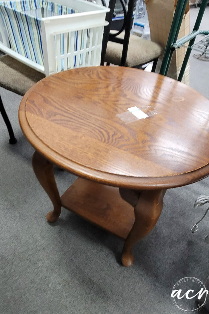 small wood oval end table