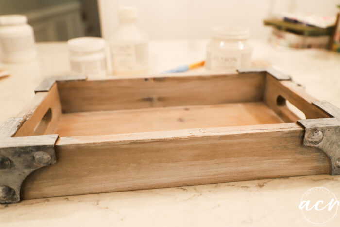 whitewashed wood tray