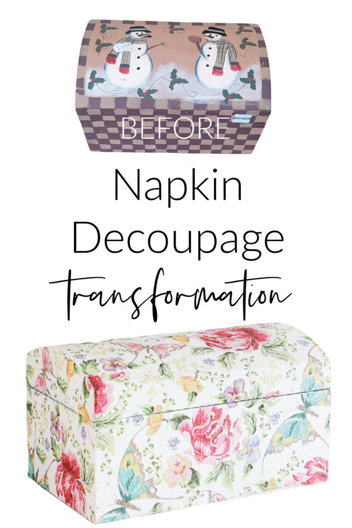 Napkin decoupage completely transforms this little keepsake box...simple! artsychicksrule.com