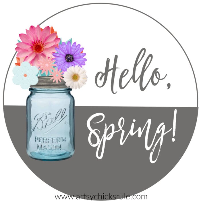 black and white hello spring printable