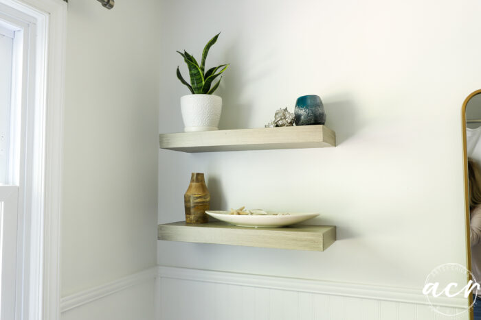 Wood Look Floating Shelves (with paint and stain!)