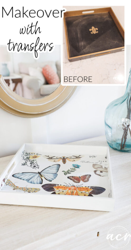 This thrifty makeover was so fun and SO easy! (and quick too!) Decor Transfers make it simple!