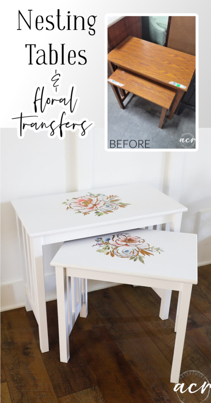 Floral Transfers Nesting Tables Makeover