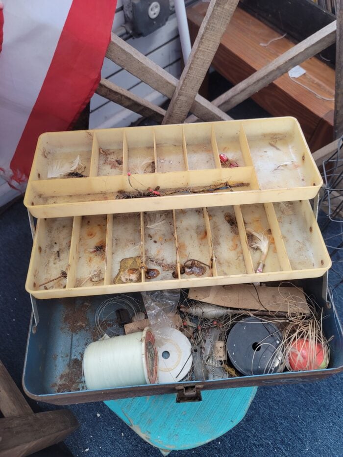 inside old tackle box