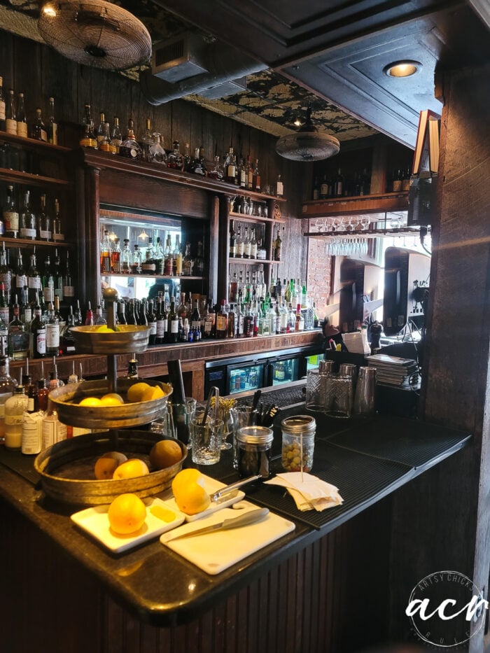 antique wood looking bar