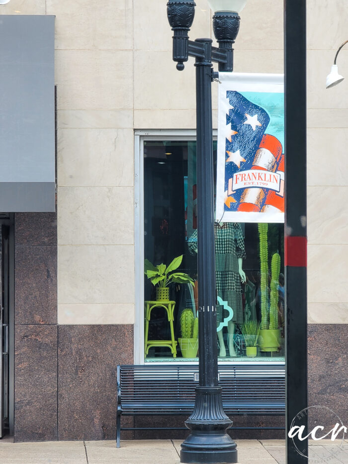 street pole with Franklin flag