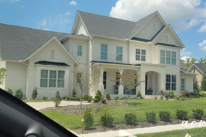 large white painted brick home