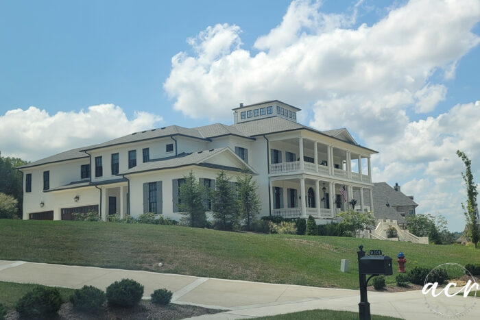 side view of huge home