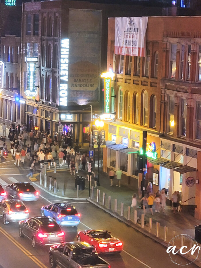 whiskey row looking down at the street