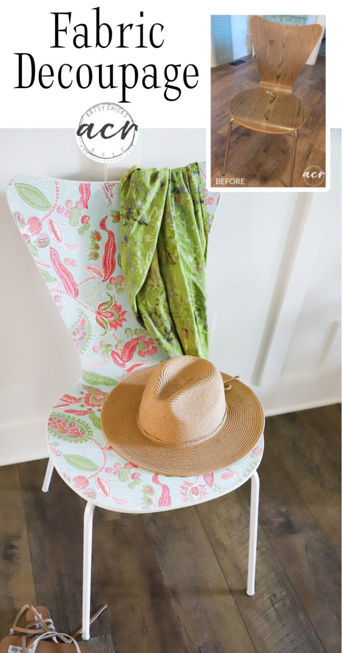 How To Decoupage Chair With Fabric Artsy Chicks Rule®
