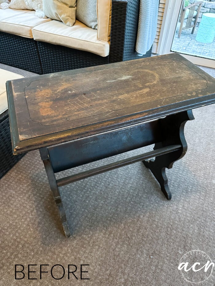 very old book side table