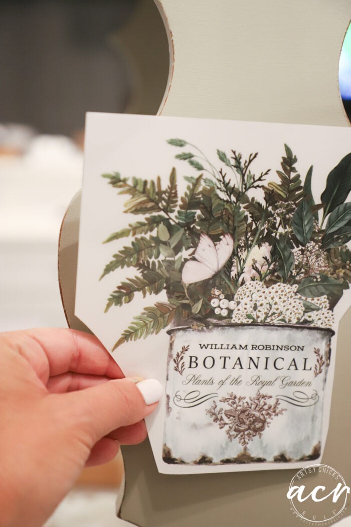 botanical transfer on side