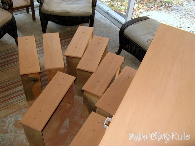 sanded top and drawers of dresser