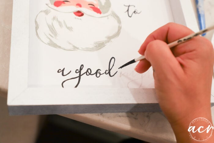hand painting in the lettering