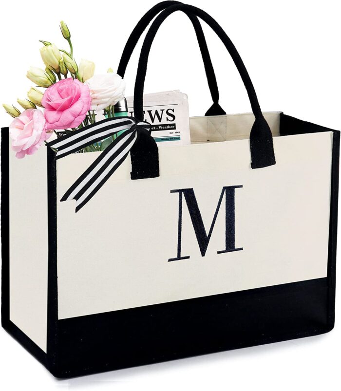 custom tote with initial