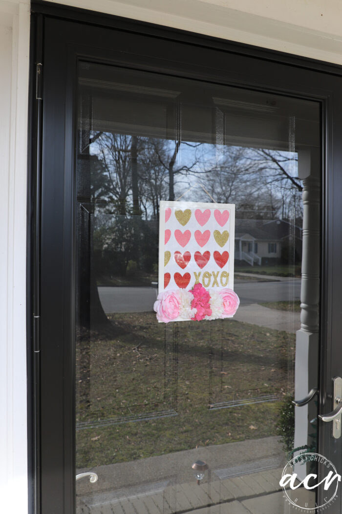 valentines hanger on front door