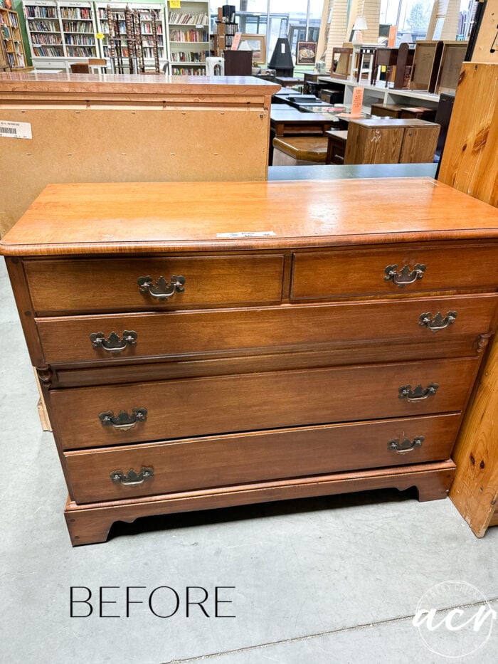 wood stained dresser