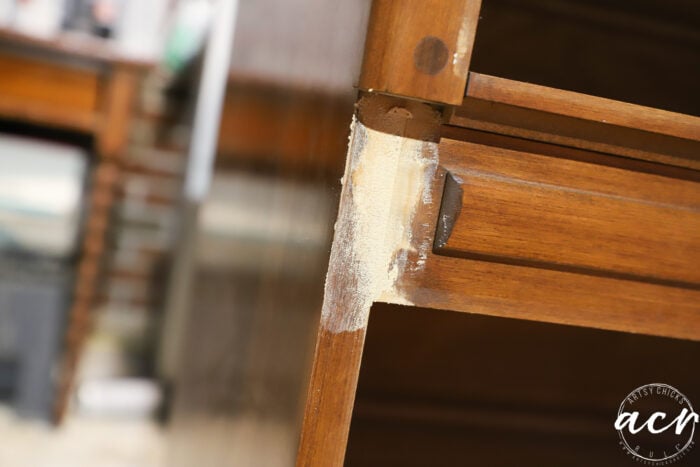 wood filler over holes