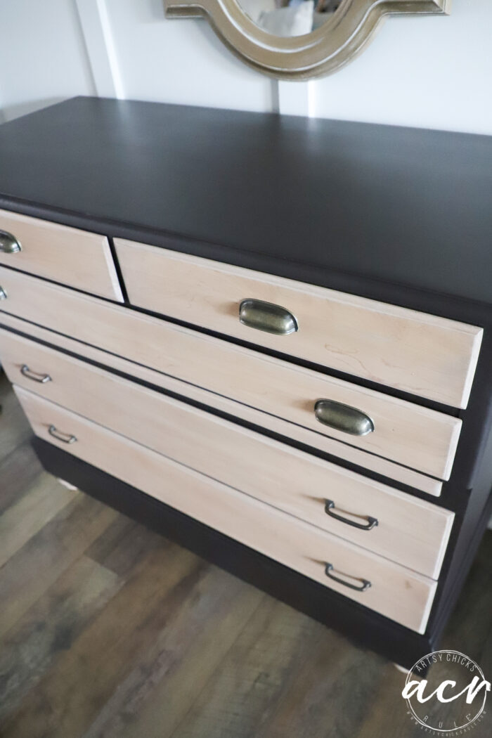 top view of two tone dresser