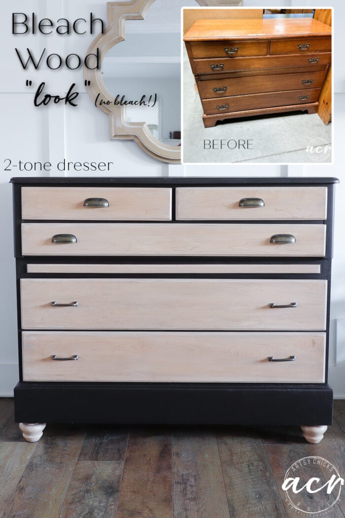 You don't have to use bleach to get the look. Bleach wood with stain instead! So simple and such a great look! artsychicksrule.com