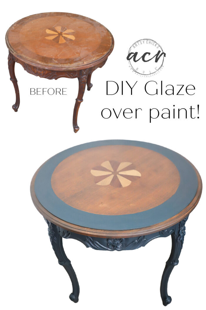 Get this simple technique and DIY recipe to glaze painted furniture. Easy to take your painted pieces up a notch and create this fun finish! artsychicksrule.com