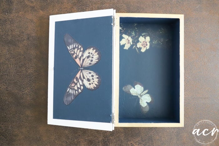 butterfly transfers inside book