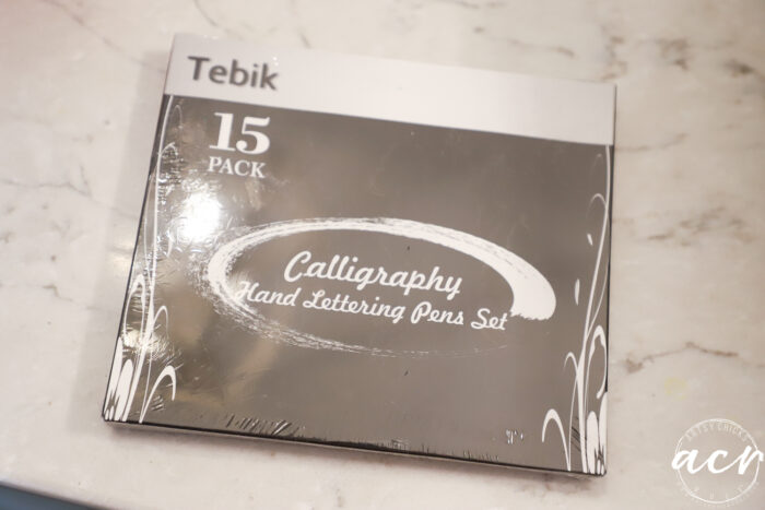 box of calligraphy pens