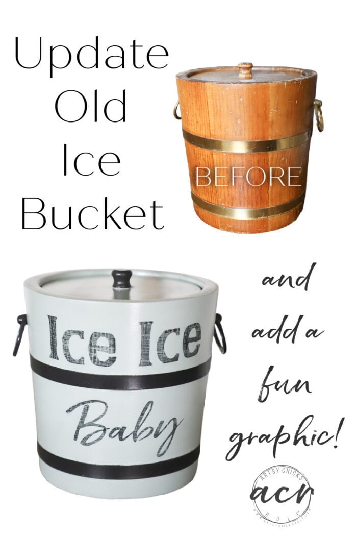 This thrifted ice bucket bucket makeover is a quirky one with funny graphics. artsychicksrule.com