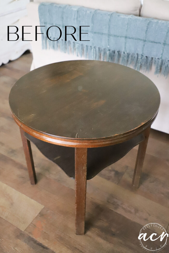 dark stained old wood table