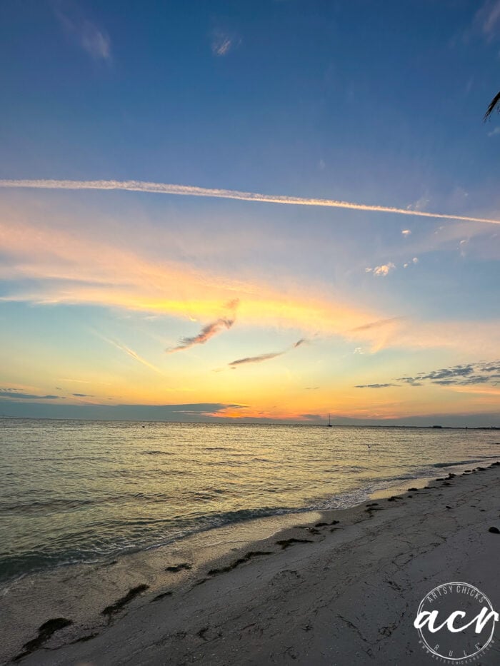 blues and oranges and yellows of sky before sunrise