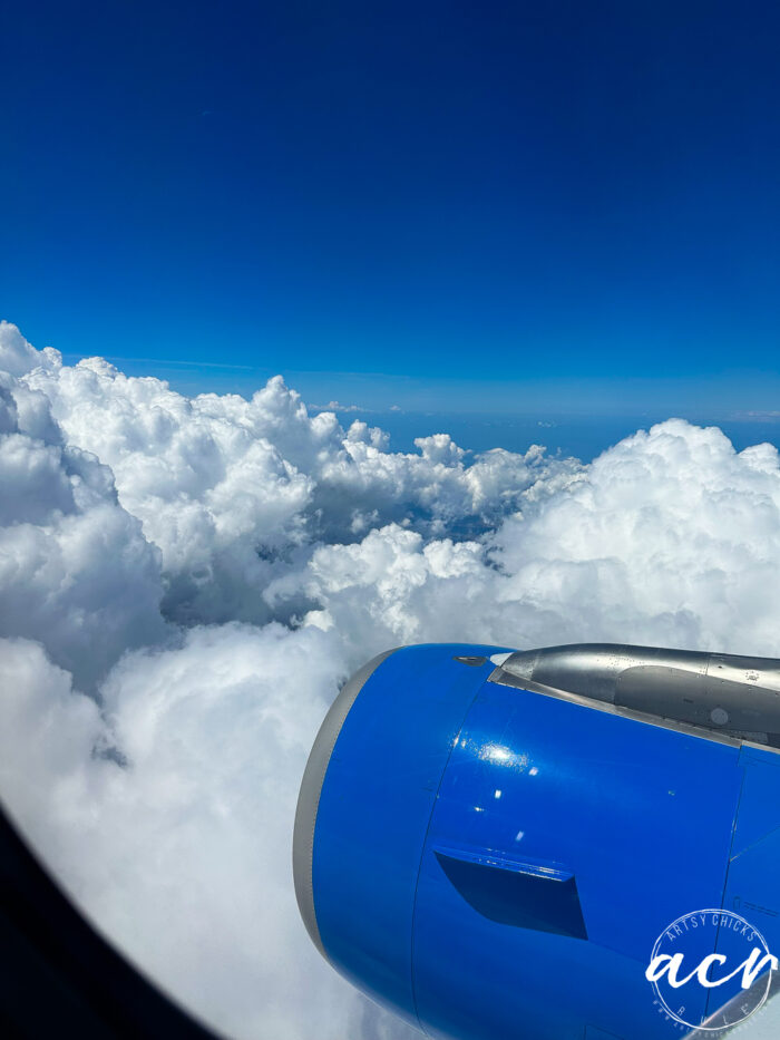Plane sky view of clouds