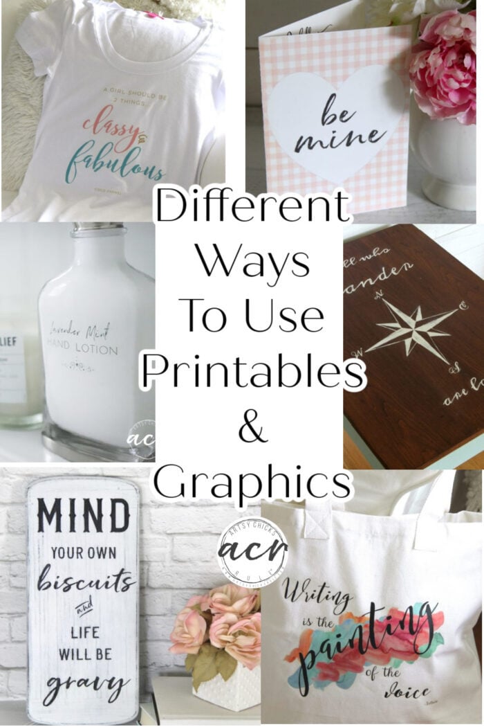All the different ways you can use printables and graphics for your home and more!! All in one post! Plus brand new printables for you. artsychicksrule.com