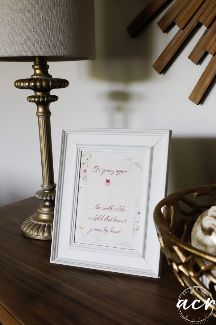 printable in frame on wood dresser