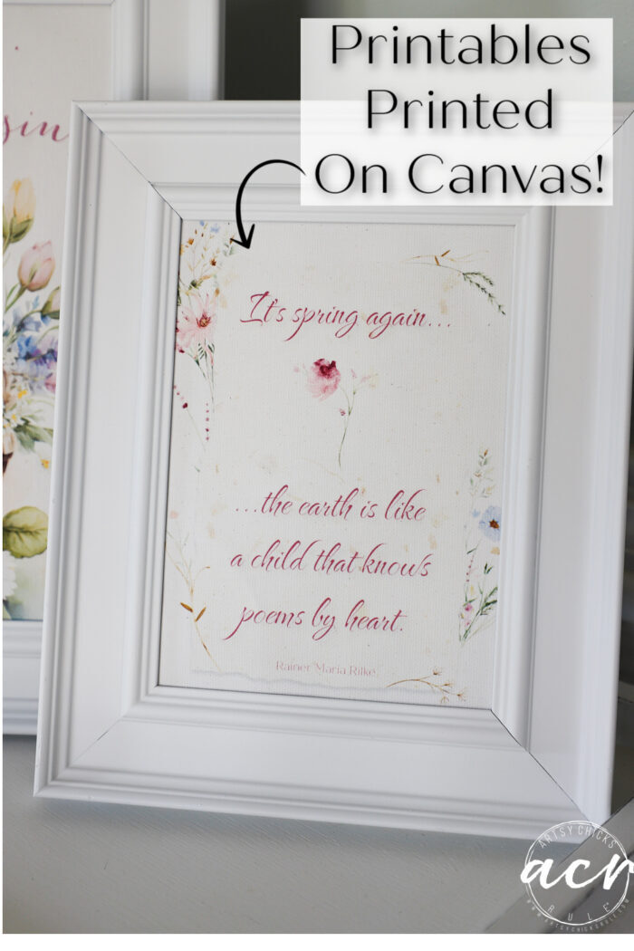 Printables printed on canvas is a great way to use free printables and graphics! Gives them a whole new look! artsychicksrule.com
