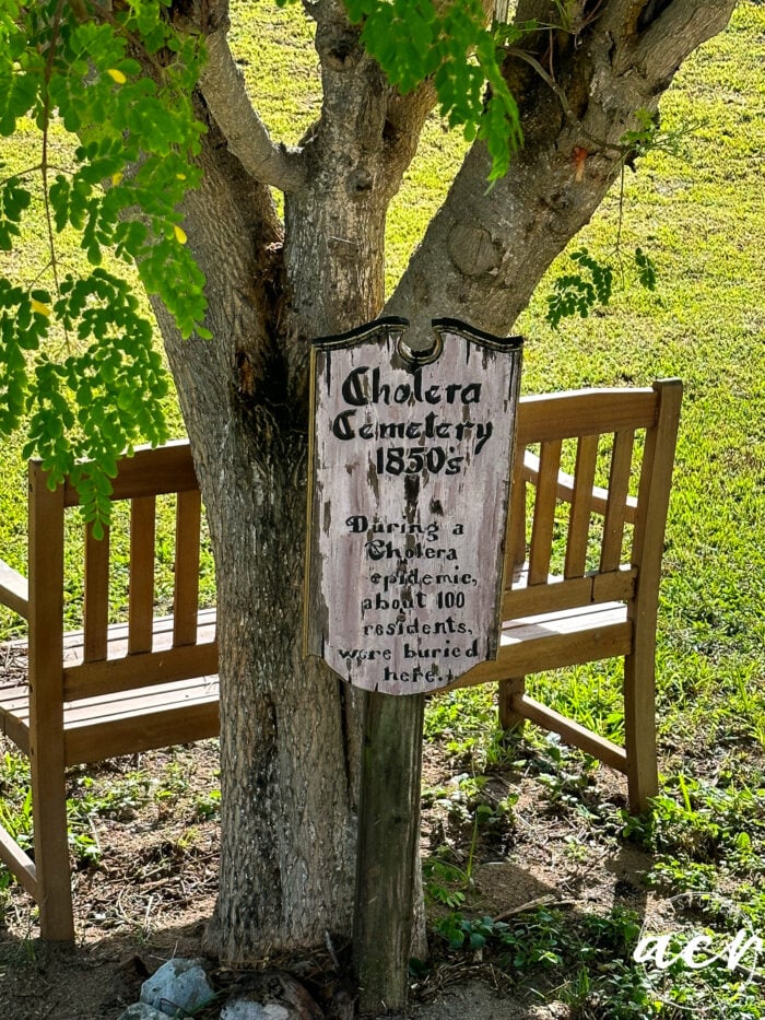 sign for the cholera cemetary