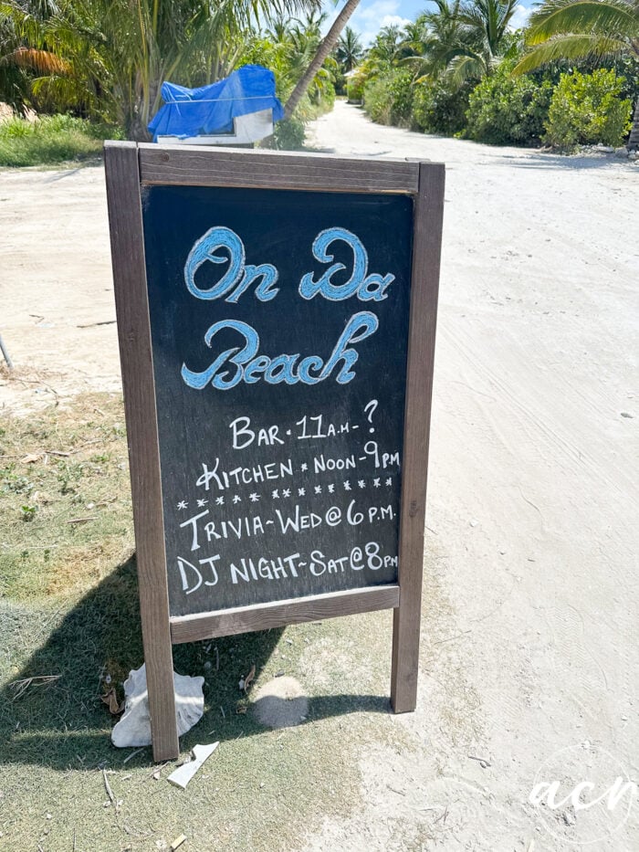 On Da Beach sign