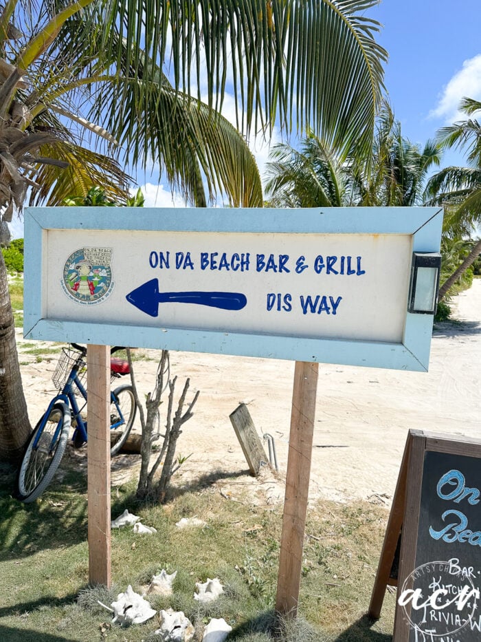 On Da Beach Dis Way sign