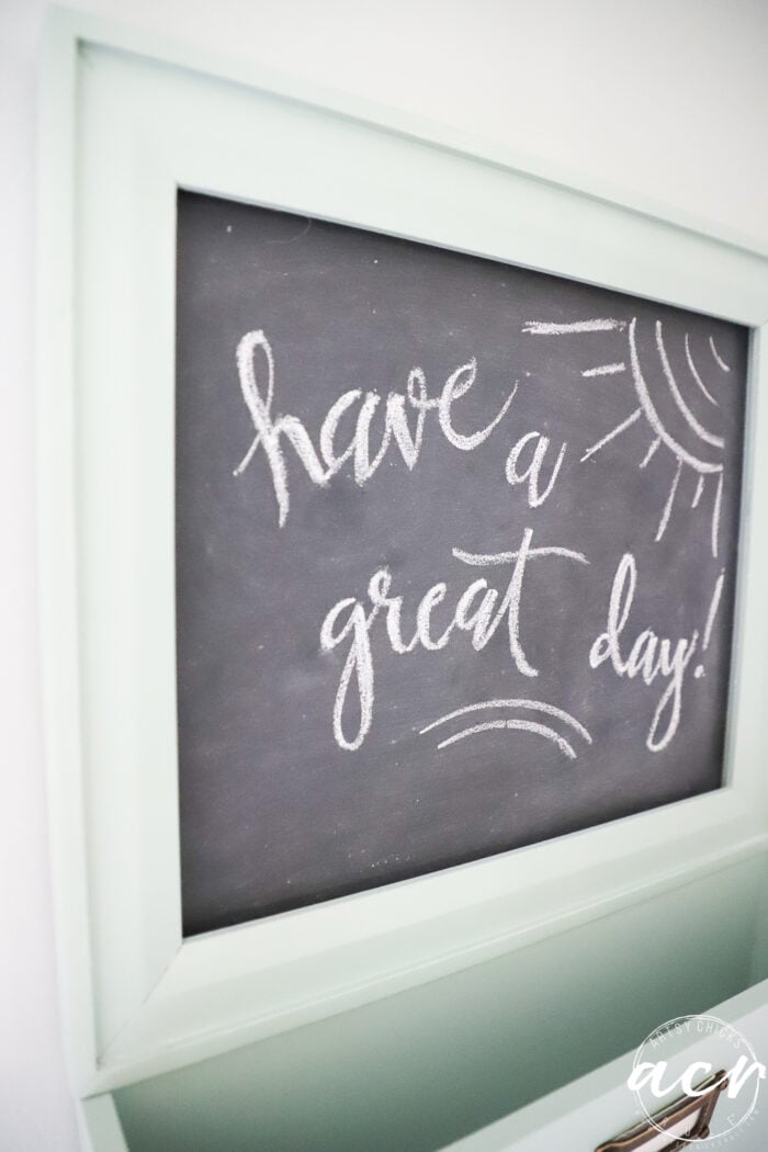 up close of chalkboard writing on chalkboard